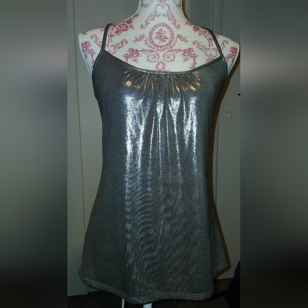 Shimmering Silver Sleeveless Cami